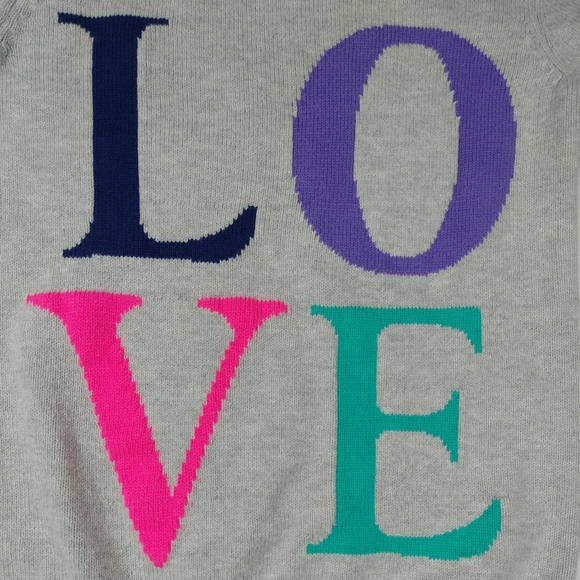 Girls Sweater Size 5 Gray Love Carters Long Sleeve - Picture 12 of 14